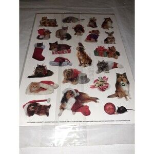 Current Inc Festive Photo Animal Stickers 46 Christmas Pets Holiday Stationery